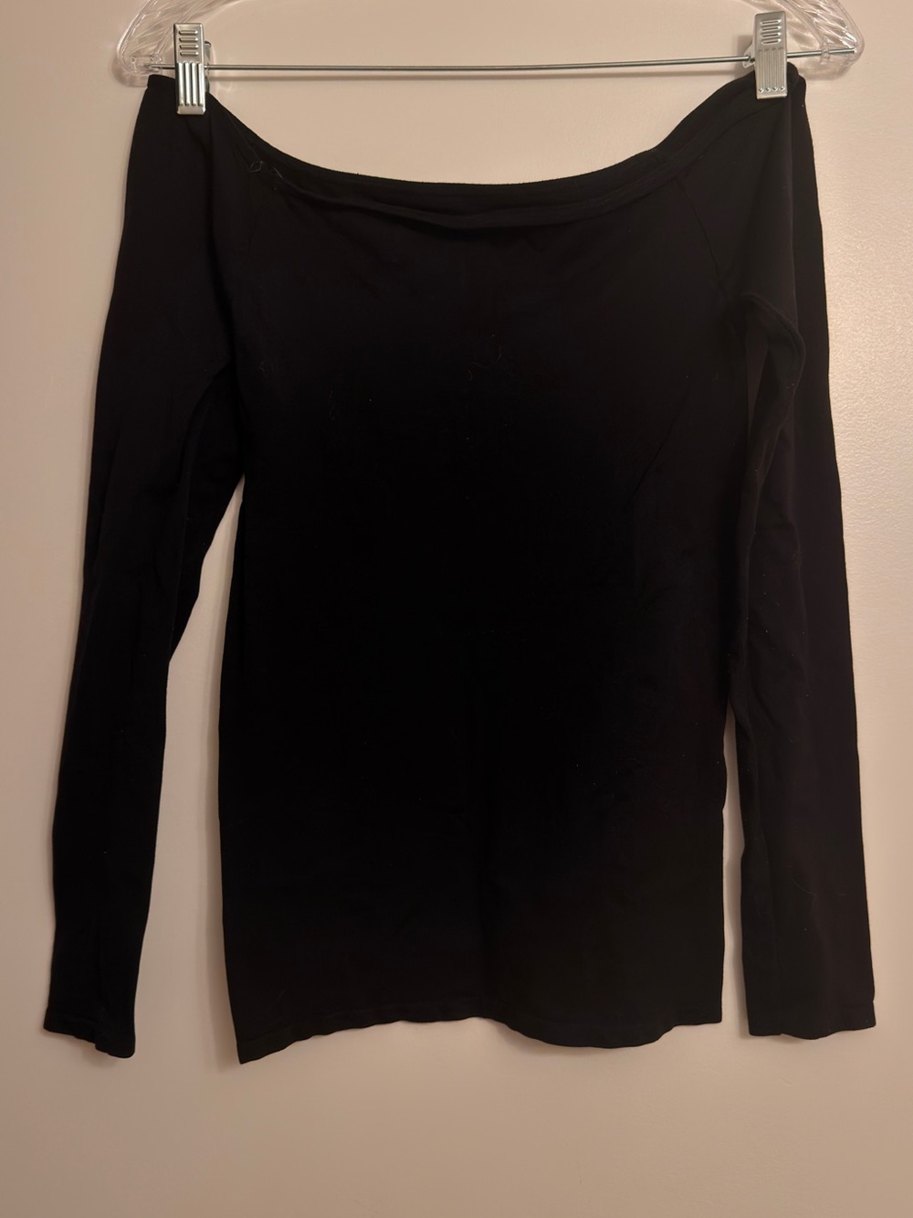 Free People Black Off-Shoulder Long Sleeve Top